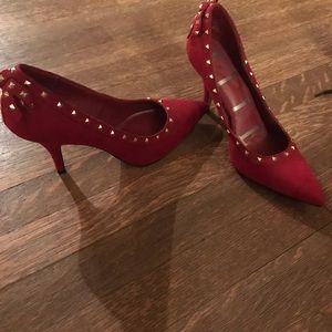 Red studded heels
